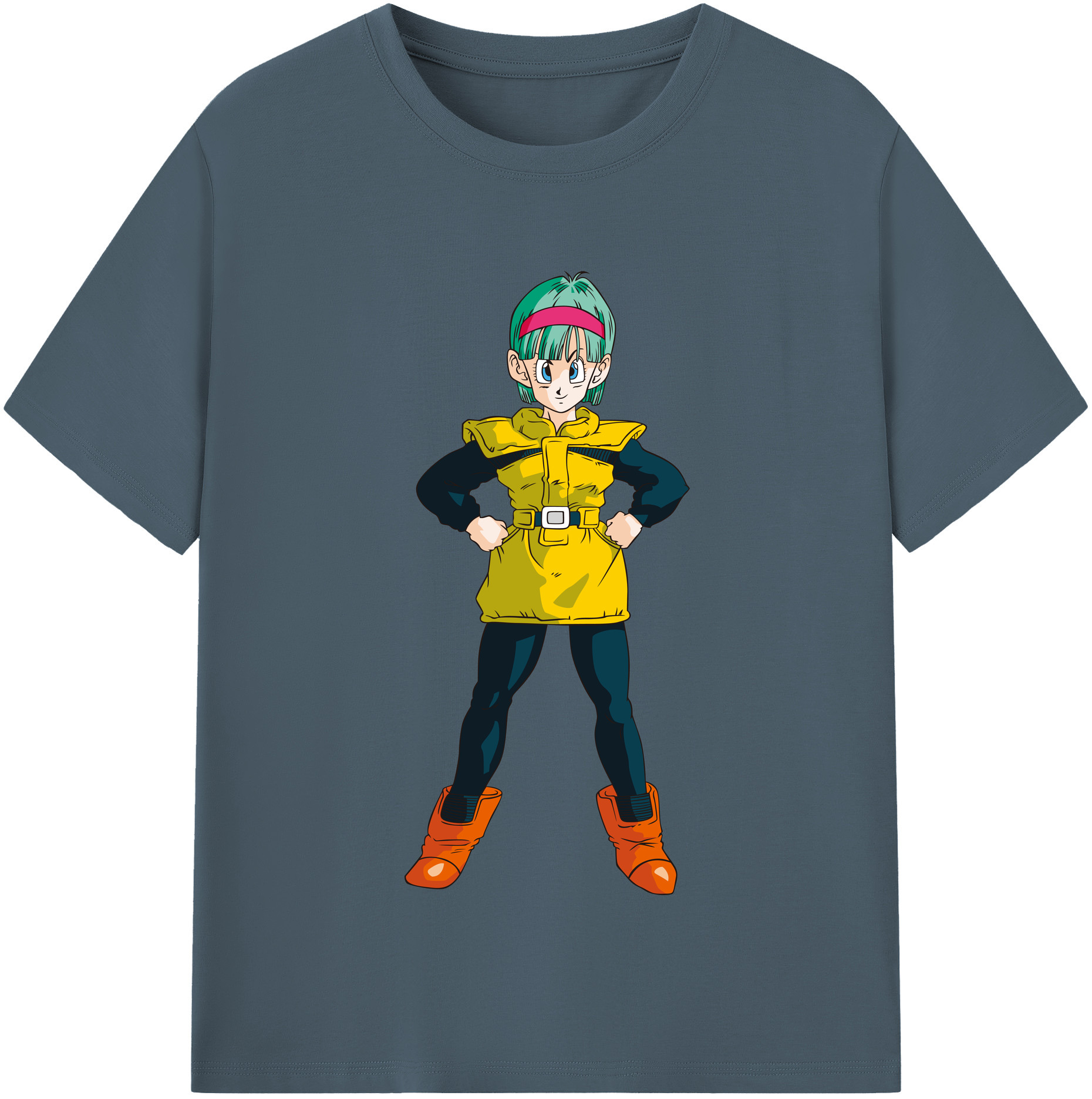 （画像用） ドラゴンボール ブルマ DRAGON BALL Bulma 綿100％半袖Tシャツ（フロントプリント）